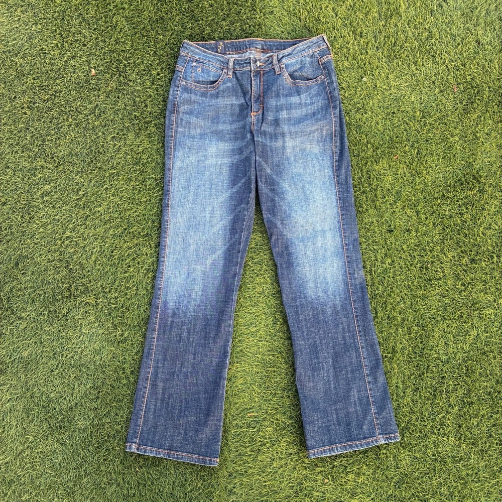 Vintage Wrangler Aura Faded Rise Denim Jeans Women's 10 32x31 Medium Blue Wash